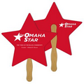 Digital Star Fast Fan w/ Wooden Handle & 2 Sides Imprint (1 Day)